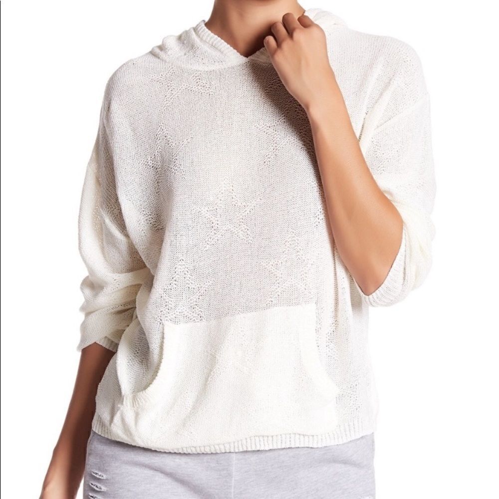 Honey Punch knit star hooded sweater